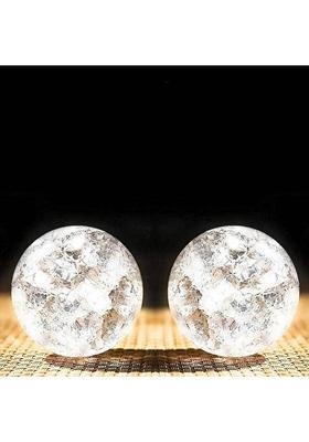 Sentrox Water Fountain Glass Ball 2 Pcs Water Fountain Crystal Glass Ball Set of 2 Decorative Showpiece - 5 cm&nbsp;&nbsp;(Glass, Clear)