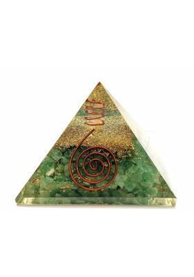 Orgonite Shop Handmade Geometric Pyramid Made with Green Aventurine, Copper Dust Decorative Showpiece - 6 cm&nbsp;&nbsp;(Crystal, Stone, Multicolor)