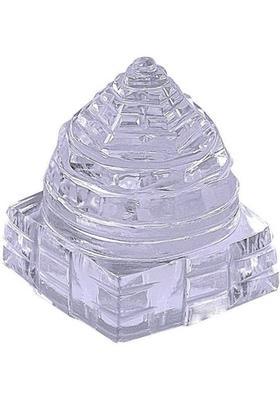 Craft Mart Original Crystal/Sphatik Shri Yantra For Health,Wealth & Goodluck Crystal Yantra (Pack of 1) Decorative Showpiece - 4 cm&nbsp;&nbsp;(Crystal, Clear)