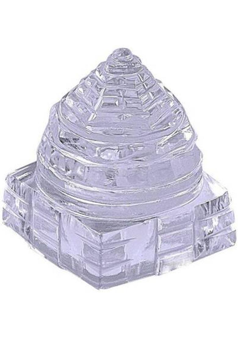 Craft Mart Original Crystal/Sphatik Shri Yantra For Health,Wealth & Goodluck Crystal Yantra (Pack of 1) Decorative Showpiece - 4 cm&nbsp;&nbsp;(Crystal, Clear) - Indya