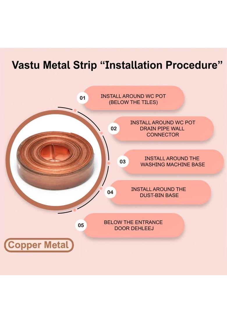vastu-vigyan VASTU COPPER METAL STRIP (8 FEET, 12 MM WIDHT, 0.3MM THICKNESS) (PACK-2) Decorative Showpiece - 11 cm&nbsp;&nbsp;(Copper, Copper) - Indya
