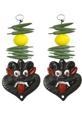 SK Craft Wall Hanging Nimbu Mrichi Nazar Battu-Evil Eye Protector-Nazar Suraksha Kawach for Home, Office & Shop-25x10 cm Decorative Showpiece - 25 cm&nbsp;&nbsp;(Plastic, Multicolor)