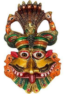 SalvusEstore Traditional Evil Eye Protection: Narsingh Kirtimukha Wall Hanging Decorative Showpiece - 15 cm&nbsp;&nbsp;(Metal, Multicolor)