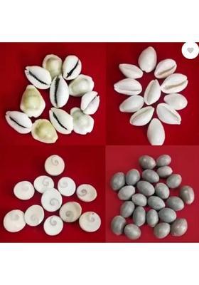 megoodluk GRAY WHITE KAUDI,GOMTICHAKRA KAMALGATTA 11 EACH. Decorative Showpiece - 2 cm&nbsp;&nbsp;(Stone, White, Yellow, Black)