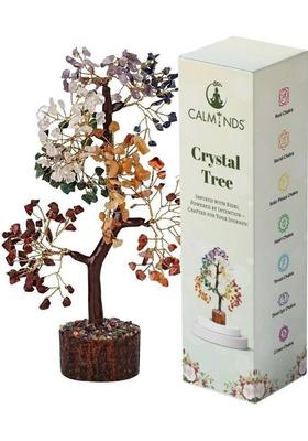 Calminds Handcrafted 7 Chakra Gemstone Tree – home decor items showpiece Decorative Showpiece - 26 cm&nbsp;&nbsp;(Wood, Multicolor)