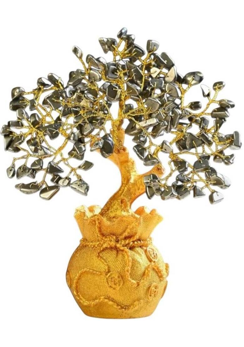 TASMIYA Feng Shui Pyrite Crystal Tree for Wealth and Prosperity | Pyrite Money Tree Decorative Showpiece - 15 cm&nbsp;&nbsp;(Crystal, Multicolor) - Indya