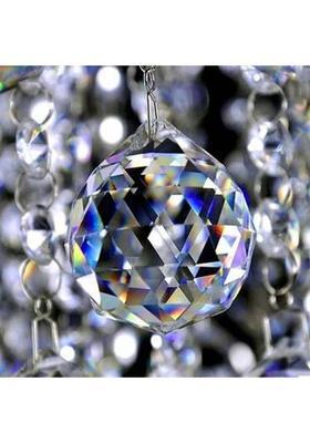 REIKI CRYSTAL PRODUCTS Crystal Ball - Sun Catcher - Positive Energy and Good Luck Feng Shui Lamp Ball Prism Rainbow 40MM Decorative Showpiece - 5 cm&nbsp;&nbsp;(Glass, Clear)