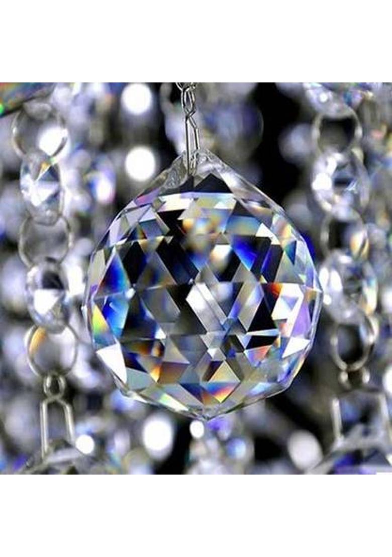 REIKI CRYSTAL PRODUCTS Crystal Ball - Sun Catcher - Positive Energy and Good Luck Feng Shui Lamp Ball Prism Rainbow 40MM Decorative Showpiece - 5 cm&nbsp;&nbsp;(Glass, Clear) - Indya