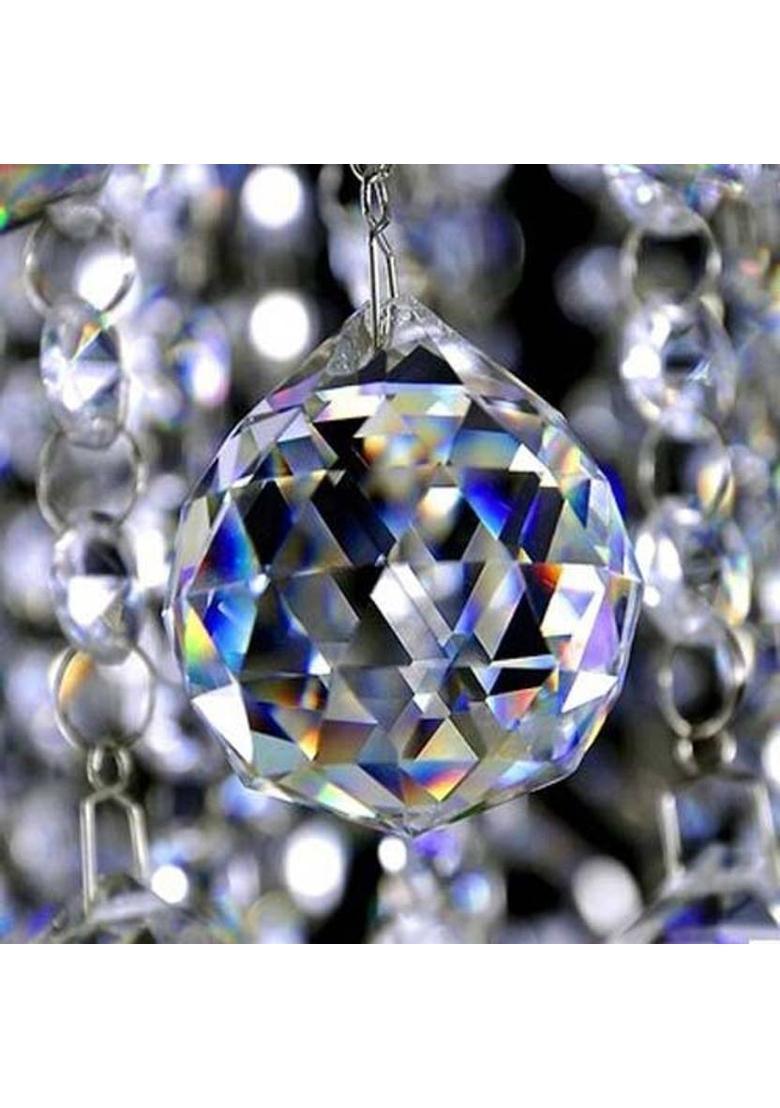 REIKI CRYSTAL PRODUCTS Crystal Ball - Sun Catcher - Positive Energy and Good Luck Feng Shui Lamp Ball Prism Rainbow 40MM Decorative Showpiece - 5 cm&nbsp;&nbsp;(Glass, Clear) - Indya