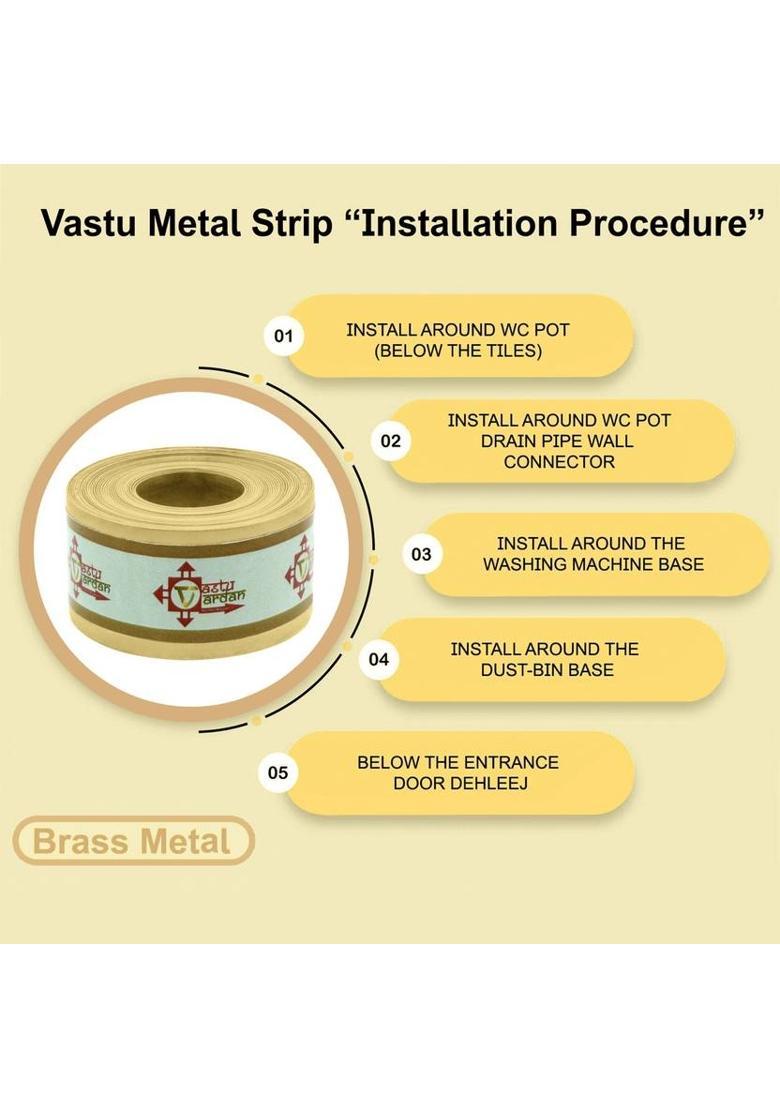 vastu vardan Brass Strip For Vastu Remedy (8 Feet, 18 MM Width, 0.3 MM Thickness)(Pack-1) Decorative Showpiece - 11 cm&nbsp;&nbsp;(Metal, Gold) - Indya