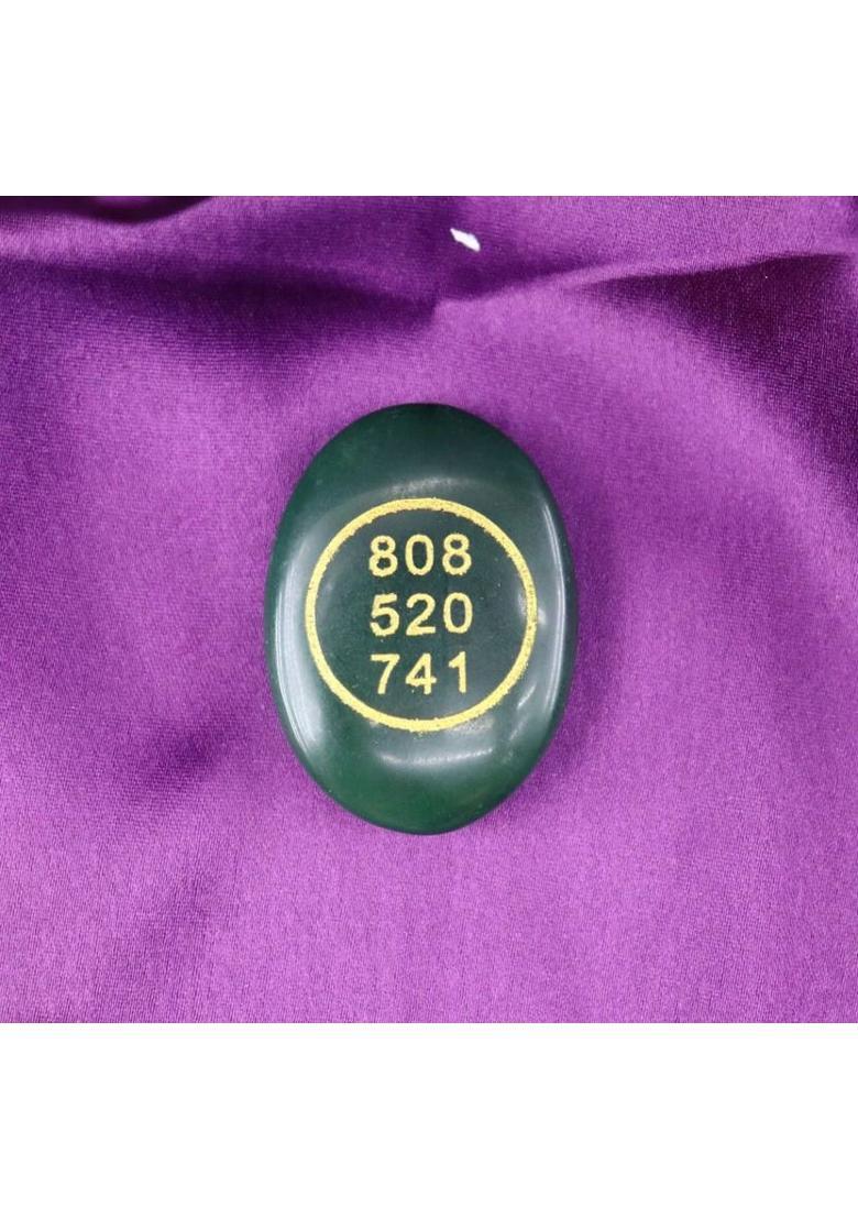 Multiagate Green Jade Crystal Money Switch Word & Zibu Symbol of Prosperity Oval Shape Decorative Showpiece - 0.5 cm&nbsp;&nbsp;(Stone, Green) - Indya