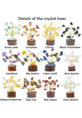 VIBESLE Crystal Tree Good Luck Showpiece for Home Crystal Tree for Good Luck, Decoration Decorative Showpiece - 10 cm&nbsp;&nbsp;(Wood, Multicolor)