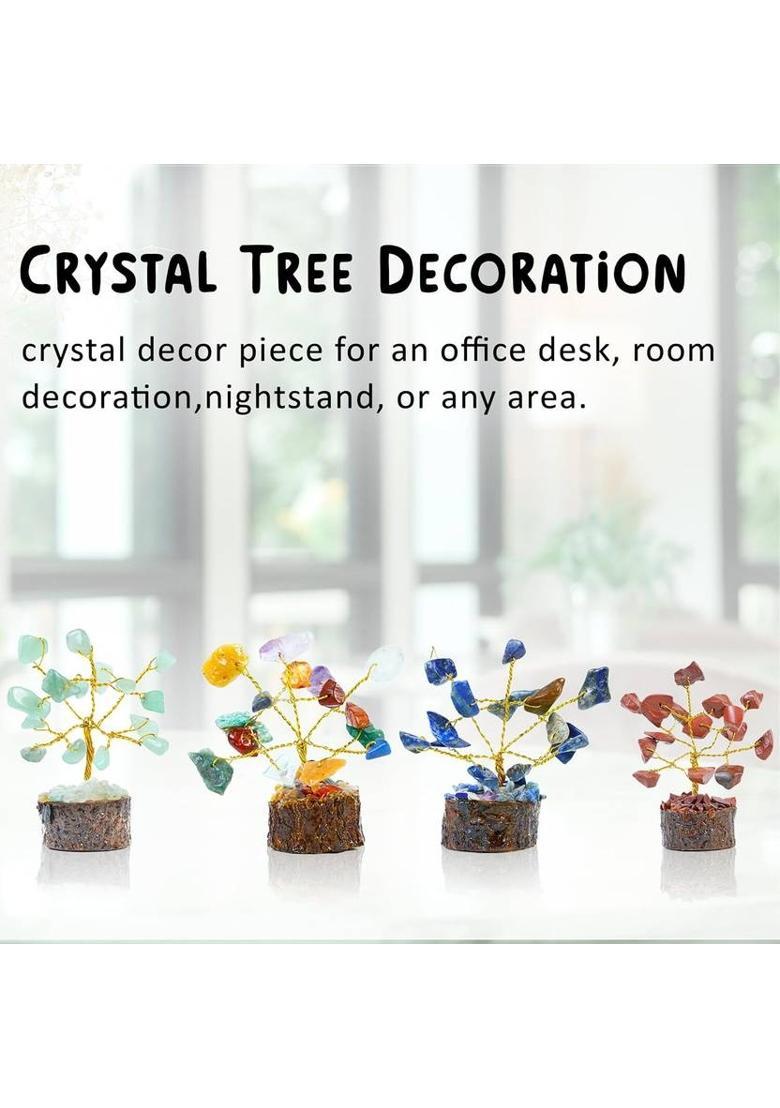 VIBESLE Crystal Tree Good Luck Showpiece for Home Crystal Tree for Good Luck, Decoration Decorative Showpiece - 10 cm&nbsp;&nbsp;(Wood, Multicolor) - Indya