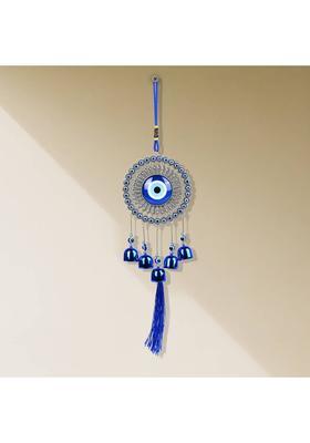 Alphabettm 5 Bell EviL Eye WindChime For Home - CLASSIC Design Hanging Ornament For Balcony Decorative Showpiece - 35 cm&nbsp;&nbsp;(Metal, Steel)