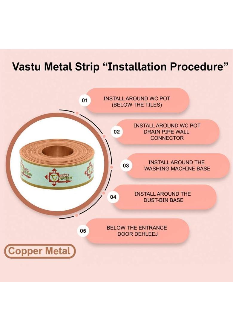 vastu vardan Copper Strip For Vastu Remedy (8 Feet Length, 12MM Width, 0.3MM Thickness) Decorative Showpiece - 11 cm&nbsp;&nbsp;(Metal, Red) - Indya