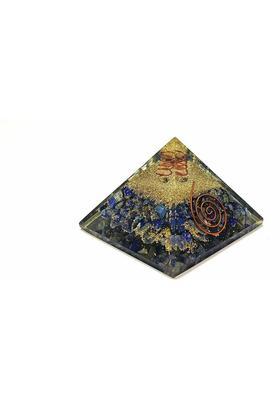 Orgonite Shop Handmade Geometric Pyramid Made with Lapis Lazuli, Copper Dust Decorative Showpiece - 6 cm&nbsp;&nbsp;(Crystal, Stone, Multicolor)
