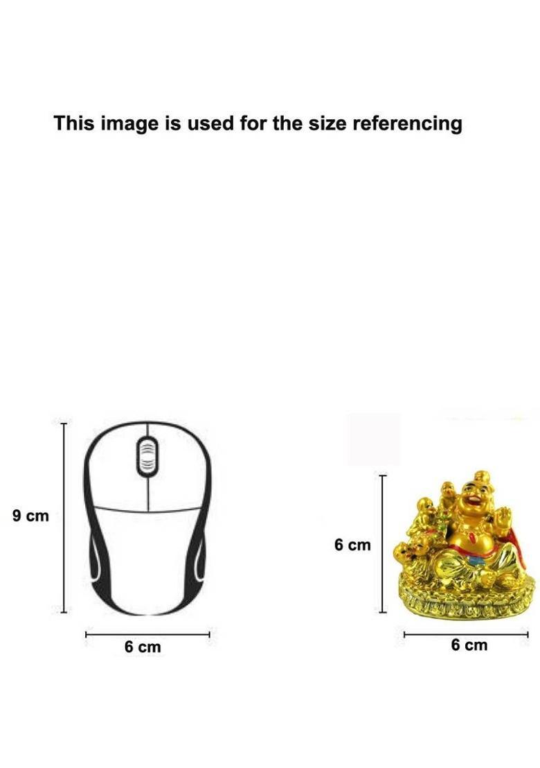 Kraft Village 100% original Laughing Buddha with 5 Children Decorative Showpiece - 6 cm&nbsp;&nbsp;(Polyresin, Gold) - Indya