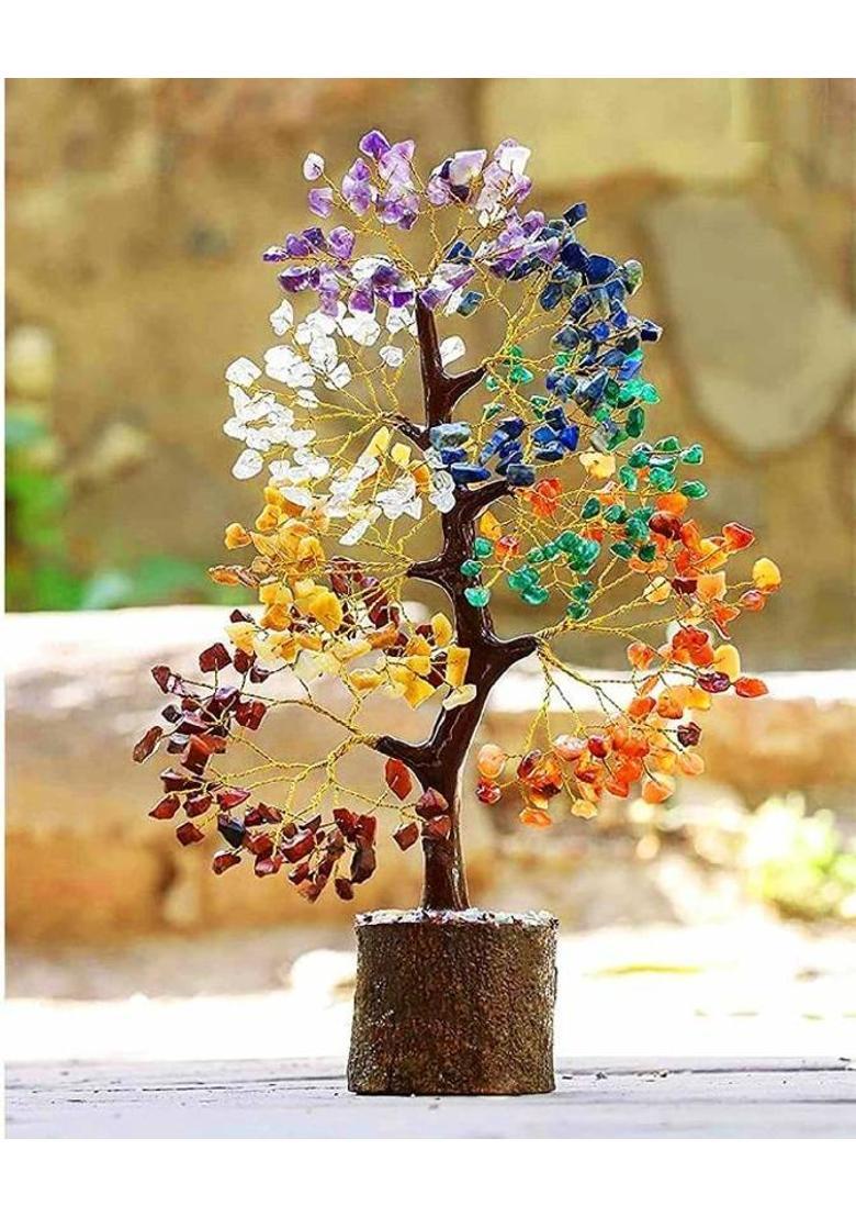 VIBESLE Orgone Pendant Necklace, Crystal Tree for Positive Energy, Feng Shui Decor Decorative Showpiece - 10 cm&nbsp;&nbsp;(Stone, Crystal, Multicolor) - Indya