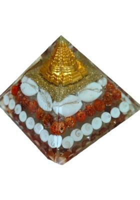 sekzina LAXMI YANTR PIRAMID natural Gomati Chakra along with the sacred Shree Yantra Decorative Showpiece - 8 cm&nbsp;&nbsp;(Crystal, Multicolor)