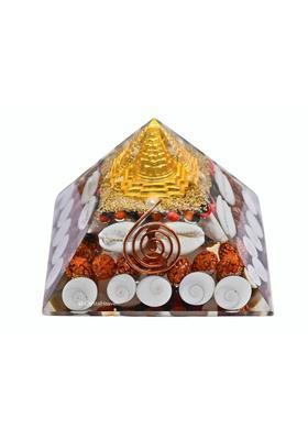 STAR PRIM 4 Inches Gomti Chakra Maha Laxmi Orgonite Pyramid Wealth Enhancer Decorative Showpiece - 7.2 cm&nbsp;&nbsp;(Stone, Multicolor)