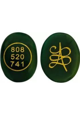 SUKHAD Zibu Coin Original Green Jade Crystal Stone for Good Luck Money and Prosperity Decorative Showpiece - 4 cm&nbsp;&nbsp;(Crystal, Green)