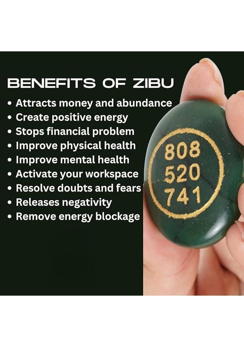 SUKHAD Zibu Coin Original Green Jade Crystal Stone for Good Luck Money and Prosperity Decorative Showpiece - 4 cm&nbsp;&nbsp;(Crystal, Green) - Indya