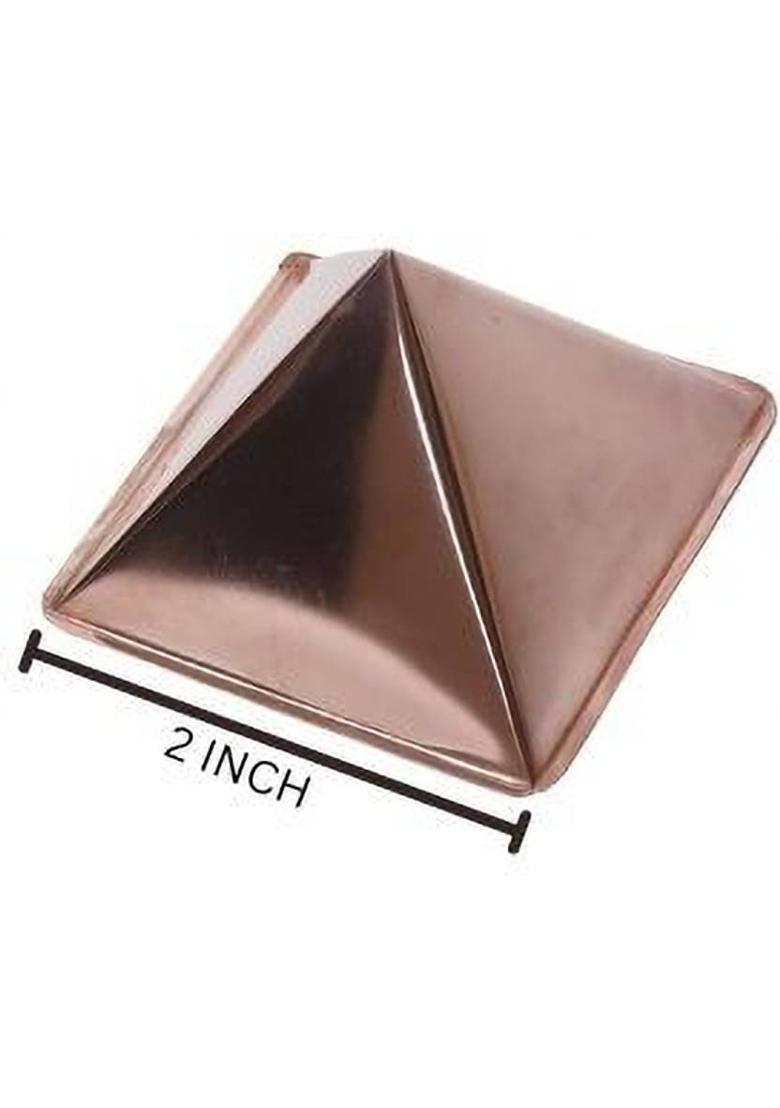 TREEMAISON Vastu Pure Copper Hollow Pyramid 2 INCH (Pack of 9) Boost Positive Energy Decorative Showpiece - 5.08 cm&nbsp;&nbsp;(Copper, Maroon) - Indya