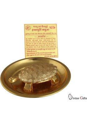 Divine Gifts Kachua Decorative Showpiece - 6.5 cm&nbsp;&nbsp;(Brass, Gold)