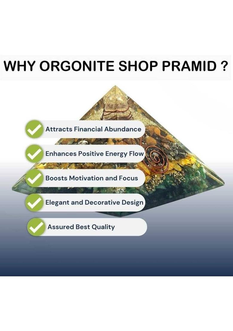 Dhvani Green Aventurine Crystal Pyramid Decorative Showpiece - 7 cm&nbsp;&nbsp;(Crystal, Green) - Indya