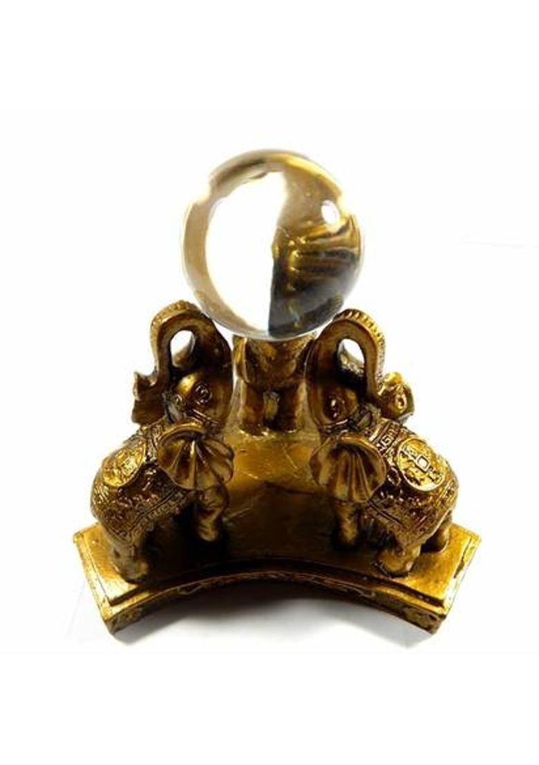 Urancia Decorative Showpiece - 6 cm&nbsp;&nbsp;(Fabric, Gold) - Indya