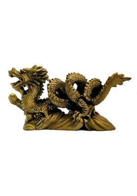 Feng Shui Art Vastu / Dragon For Power, Wealth, Happiness & Prosperity Decorative Showpiece - 7 cm&nbsp;&nbsp;(Polyresin, Gold)