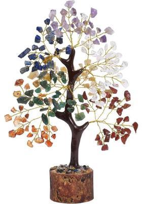 VIBESLE Seven Chakra Tree - Crystal Tree - Chakra Tree of Life - Feng Shui Decor Decorative Showpiece - 23 cm&nbsp;&nbsp;(Stone, Multicolor)
