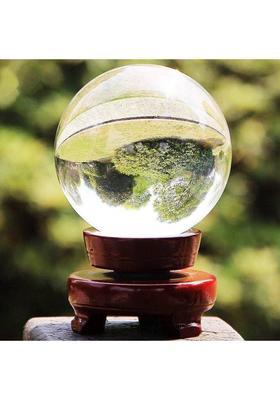 Trishakti India Lab Certified Crystal Gazing Ball of Natural Quartz Crystal Gemstone Decorative Showpiece - 10 cm&nbsp;&nbsp;(Crystal, Clear)