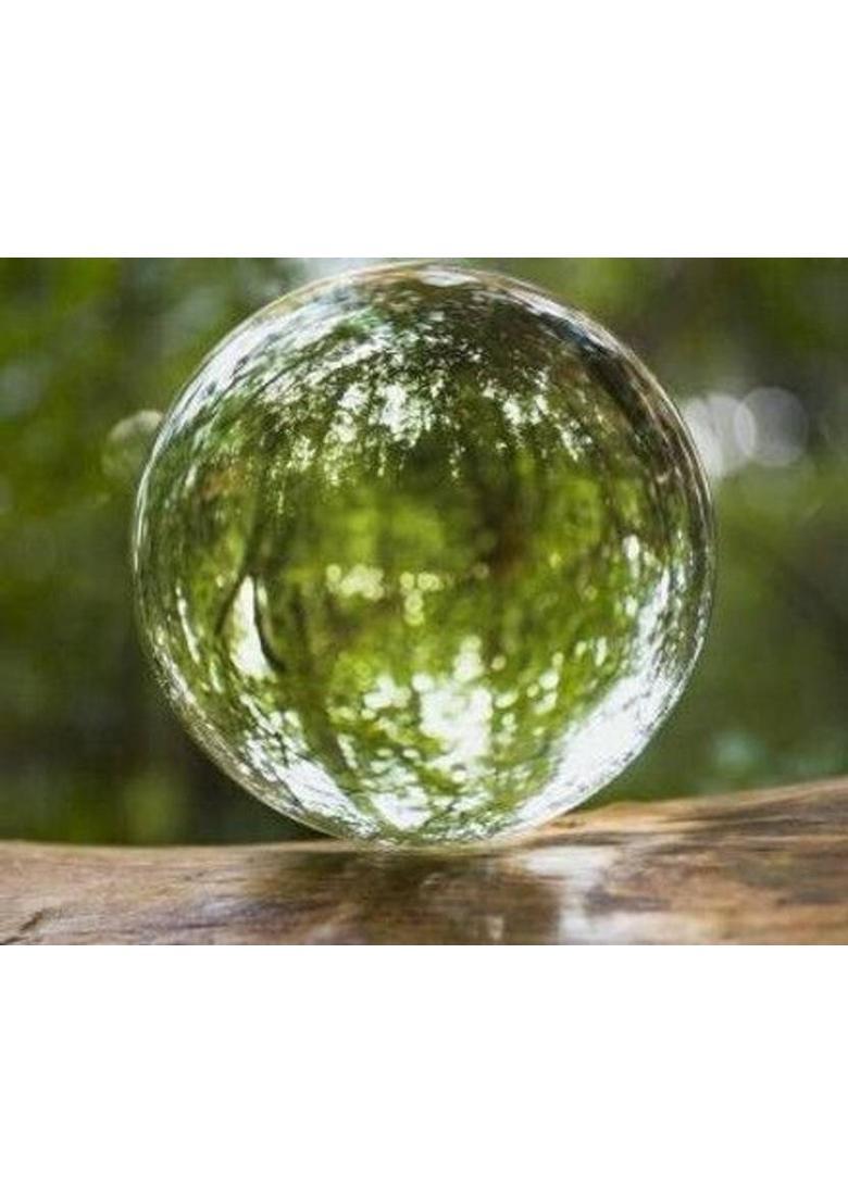 Trishakti India Lab Certified Crystal Gazing Ball of Natural Quartz Crystal Gemstone Decorative Showpiece - 10 cm&nbsp;&nbsp;(Crystal, Clear) - Indya