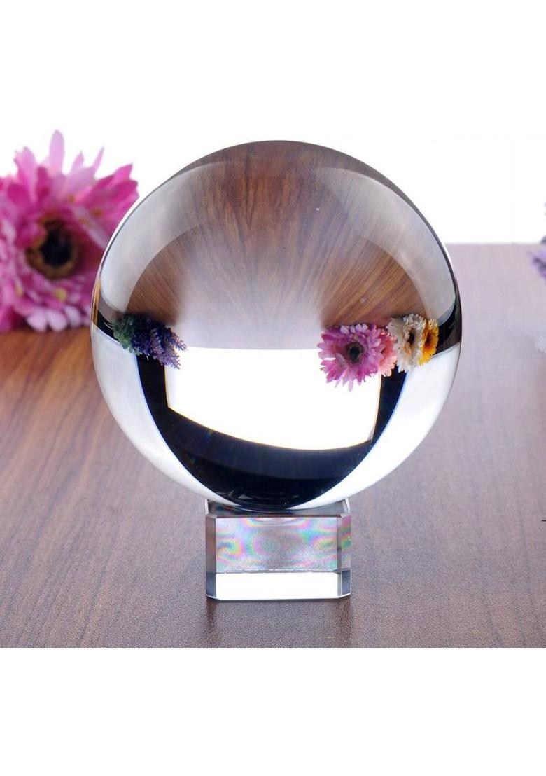 Trishakti India Lab Certified Crystal Gazing Ball of Natural Quartz Crystal Gemstone Decorative Showpiece - 10 cm&nbsp;&nbsp;(Crystal, Clear) - Indya