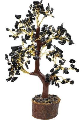 Calminds Black Obsidian Crystal Tree Decorative Showpiece - 22 cm&nbsp;&nbsp;(Wood, Black)