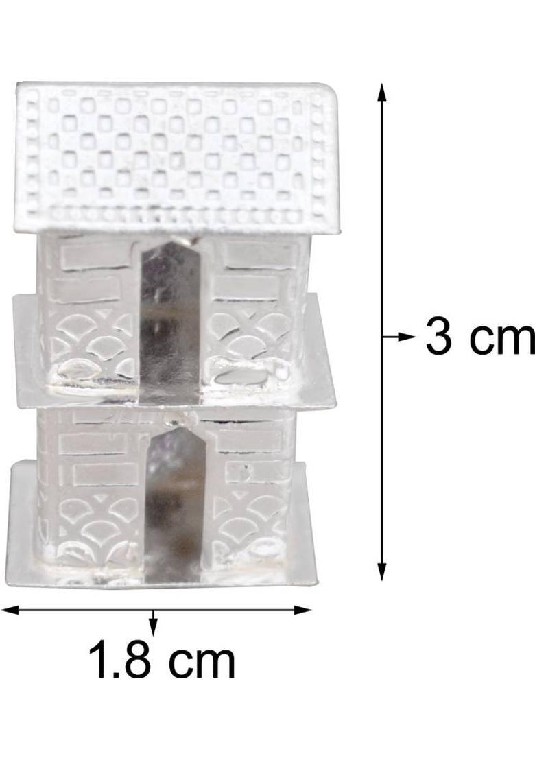 KMJ Pure Silver House/Hut/Ghar/jhopdi/for Vastu Shanti Puja (Weight: 9 Grams) Decorative Showpiece - 3 cm&nbsp;&nbsp;(Silver, White) - Indya