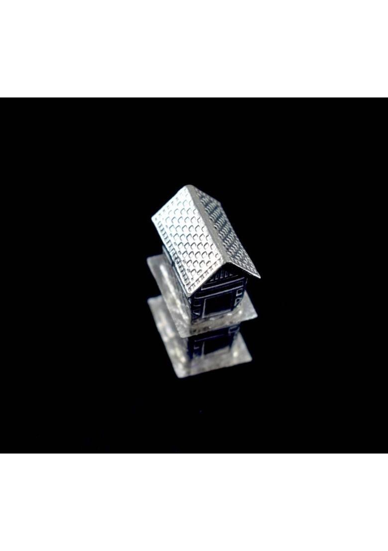 KMJ Pure Silver House/Hut/Ghar/jhopdi/for Vastu Shanti Puja (Weight: 9 Grams) Decorative Showpiece - 3 cm&nbsp;&nbsp;(Silver, White) - Indya