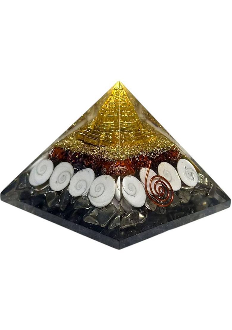 ALDOMIN Money Magnet Pyrite Pyramid- Attract Wealth & Prosperity Decorative Showpiece - 6 cm&nbsp;&nbsp;(Crystal, Multicolor) - Indya