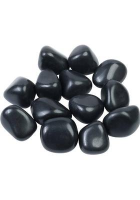 MIRAN AGATE Black Tourmaline Tumbled Stone for Protection & Grounding & EMF Protection Decorative Showpiece - 2 cm&nbsp;&nbsp;(Crystal, Black)