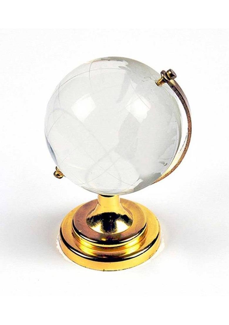 sriaarnika Decorative Showpiece - 8 cm&nbsp;&nbsp;(Crystal, Clear, Gold) - Indya