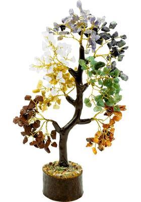 TREEMAISON Vastu Crystal Seven Chakra Tree (300 BEADS) Crystal Tree Showpiece/ Vastu Remedy Decorative Showpiece - 26 cm&nbsp;&nbsp;(Crystal, Multicolor)