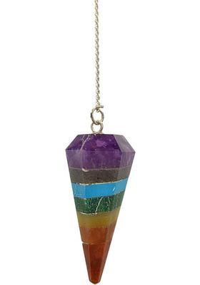 Plus Value Seven Chakra Dowsing Pendulum For Crystal, Aura, Reiki Healing Decorative Showpiece - 2 cm&nbsp;&nbsp;(Crystal, Multicolor)