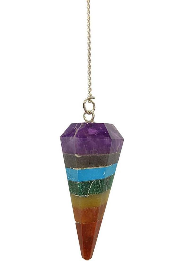 Plus Value Seven Chakra Dowsing Pendulum For Crystal, Aura, Reiki Healing Decorative Showpiece - 2 cm&nbsp;&nbsp;(Crystal, Multicolor) - Indya
