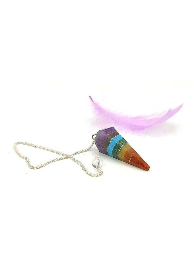 Plus Value Seven Chakra Dowsing Pendulum For Crystal, Aura, Reiki Healing Decorative Showpiece - 2 cm&nbsp;&nbsp;(Crystal, Multicolor) - Indya