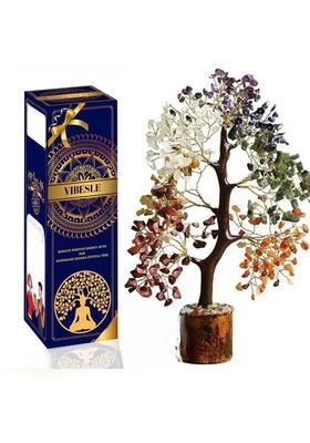 VIBESLE Seven Chakra Gemston Tree of Life, Positive Energy, Feng Shui Decor Decorative Showpiece - 25 cm&nbsp;&nbsp;(Stone, Multicolor)