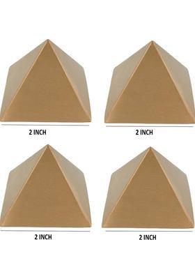TREEMAISON Vastu Pure Copper Hollow Pyramid 2 INCH (Pack of 4) Boost Positive Energy Decorative Showpiece - 5.08 cm&nbsp;&nbsp;(Copper, Red)