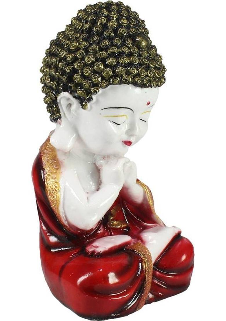 eCraftIndia eCraftIndia Red Child Monk Figurine Decorative Showpiece - 20 cm (Polyresin, Red) Decorative Showpiece - 20 cm&nbsp;&nbsp;(Polyresin, Multicolor) - Indya