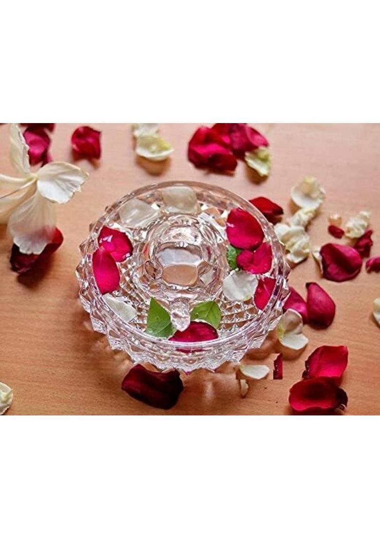 XTOUCH Vastu Feng Shui Crystal Turtle Tortoise with Plate for Good Luck Showpiece Decorative Showpiece - 9 cm&nbsp;&nbsp;(Glass, Clear) - Indya