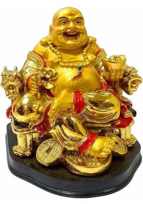 Ripe India Exclusive Feng Shui Lucky Laughing Buddha Decorative Showpiece - 7 cm&nbsp;&nbsp;(Polyresin, Multicolor)